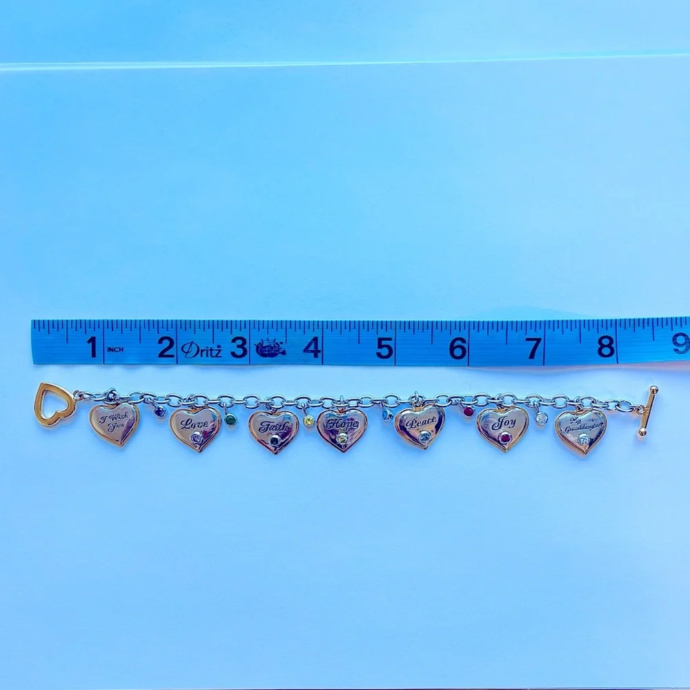 Granddaughter Heart Charm Bracelet: Gift from Grandparents